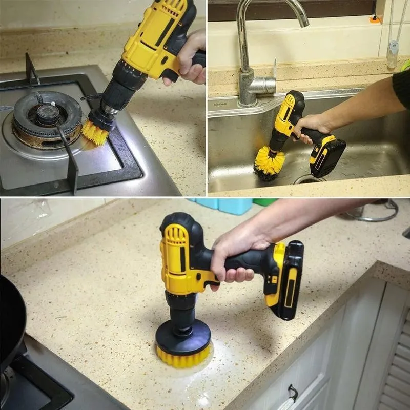 

Drill Brush Cleaner Scrubbing Brushes For Bathroom Cleaning Purpose Kitchen All Tub Auto Tools Tile Shower Grout Care N8Y8