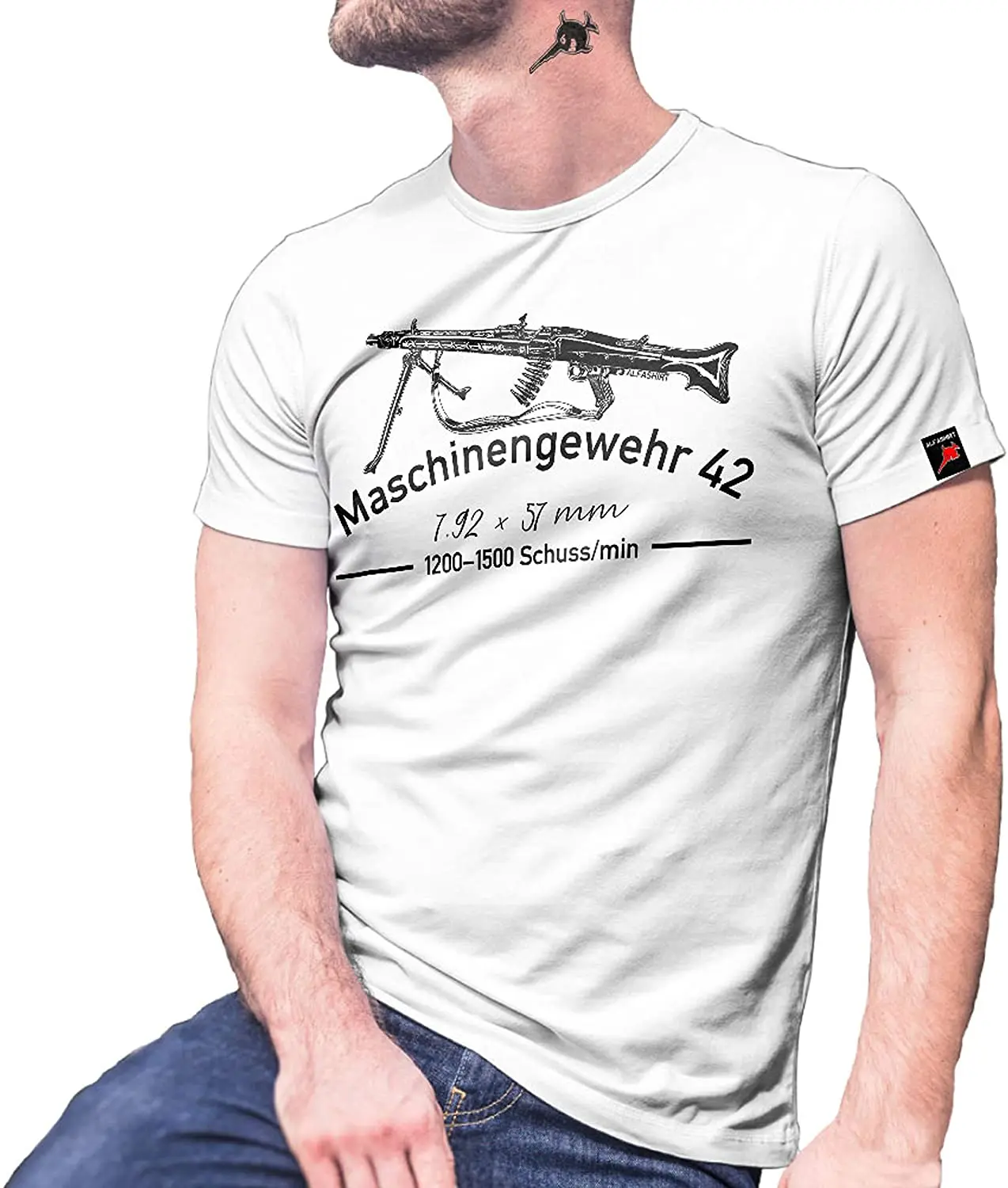 

Wehrmacht Double Harrow Band Saw WWII German MG-42 Machine Gun T-Shirt. Summer Cotton O-Neck Short Sleeve Mens T Shirt New S-3XL