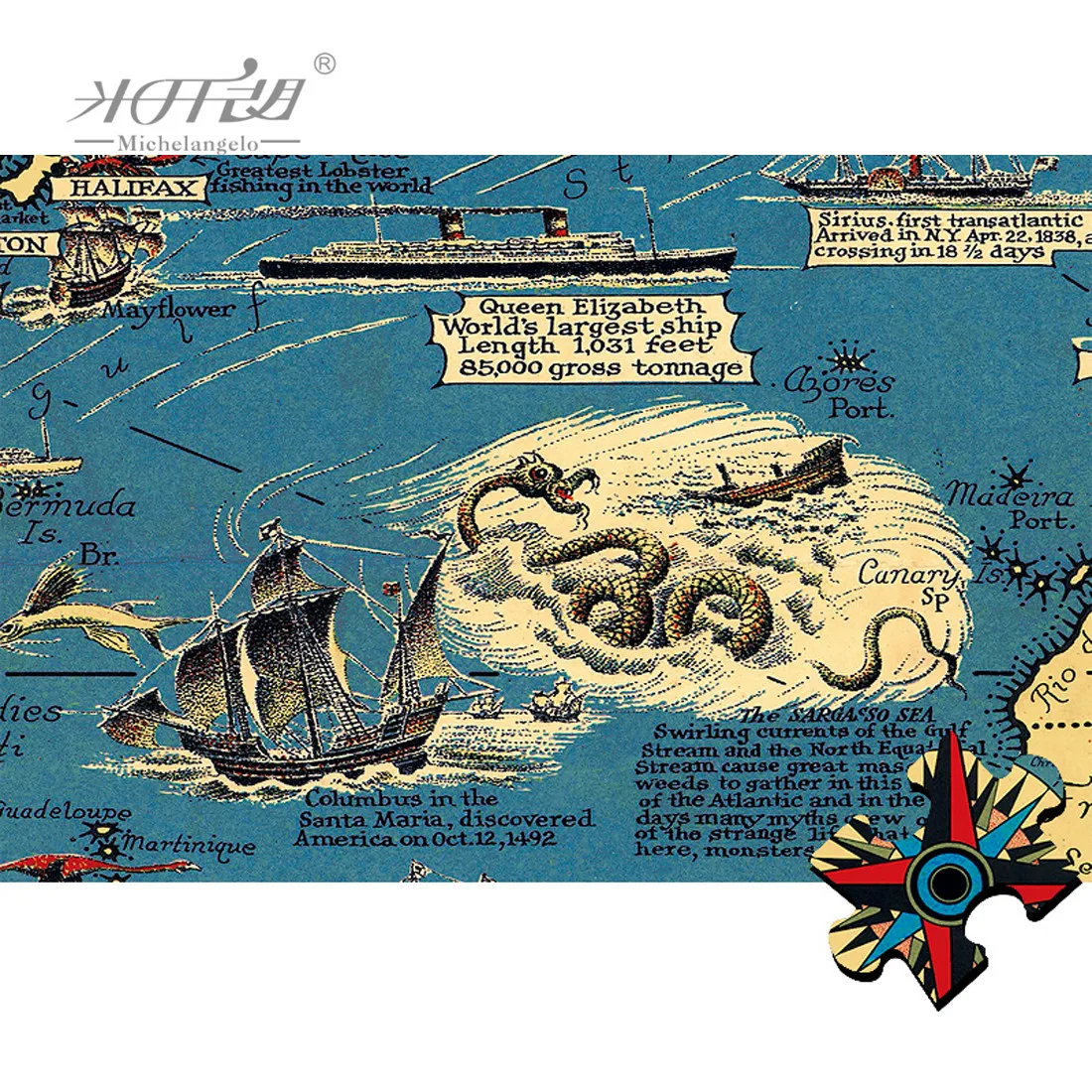 Деревянный Пазл Микеланджело 1000 1500 2000 шт. карта мира традиционная развивающая