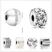 authentic 925 sterling silver twinkle star crystal clip lock stopper charm bead fit pandora bracelet necklace jewelry