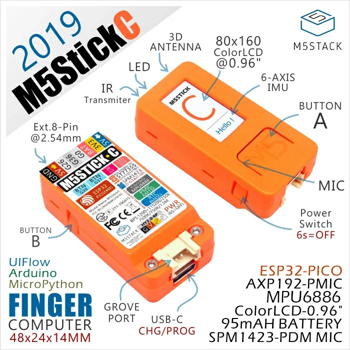IoT Новинка 2019 года! Встречайте M5StickC с ESP32 и цветным дисплеем|Аксессуары для
