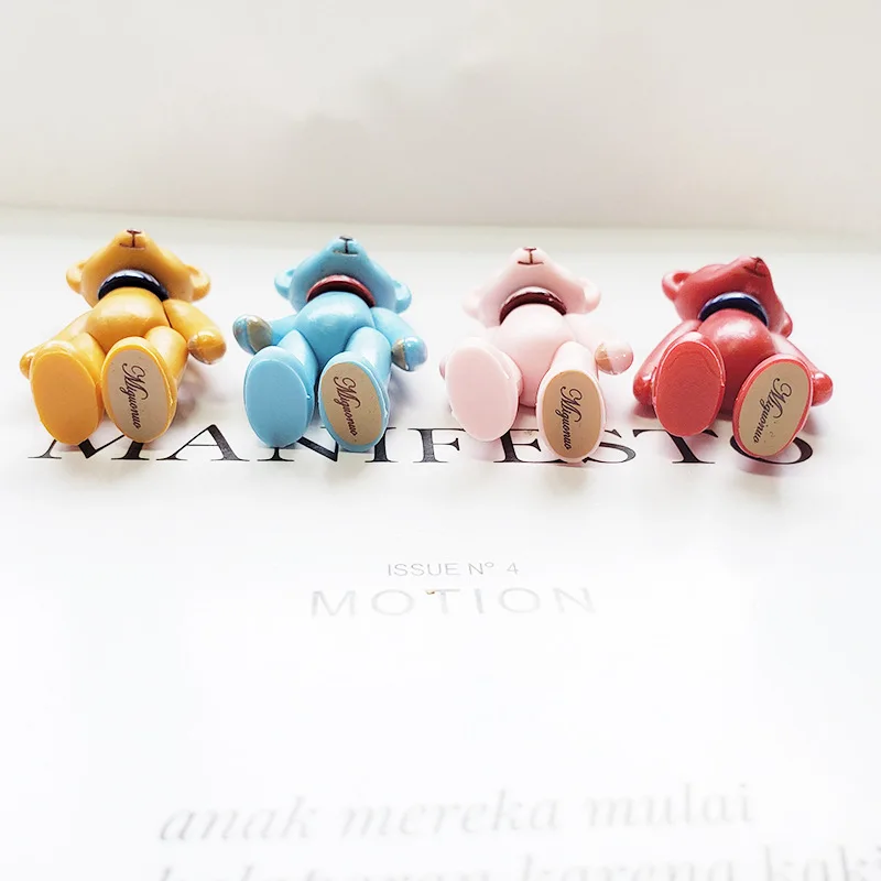 1 шт. милый резиновый медвежонок брелок для женщин карамельный цвет животные