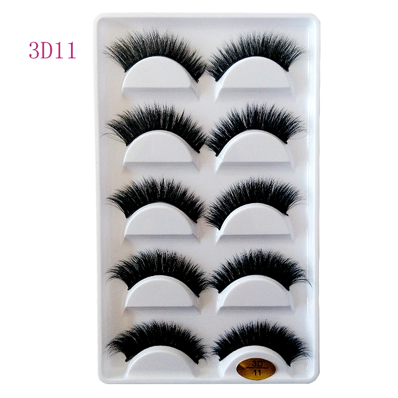 

5 Pairs Mink Eyelashes Natural/Thick 3D Faux Lashes Natural False Eyelash HandMade Eyelashes Makeup Tool Extension Fake Lashes