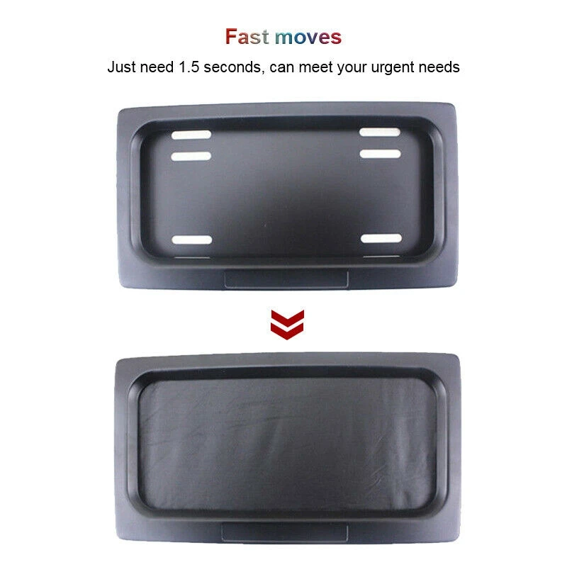 

1 Set Hide-Away Shutter Cover Up Electric Stealth License Plate Frame with Remote
