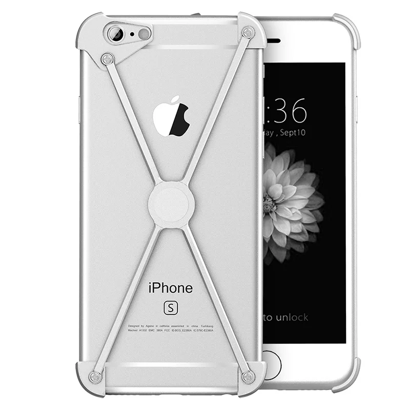Роскошный Алюминиевый металлический бампер чехол для iPhone 8 7 6 6s/Plus ультратонкий противоударный чехол для телефона Apple iPhone 7 8/Plus бампер - Цвет: Серебристый