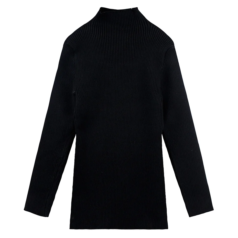 Детский свитер однотонный вязаный для девочек школьный пуловер водолазки детей