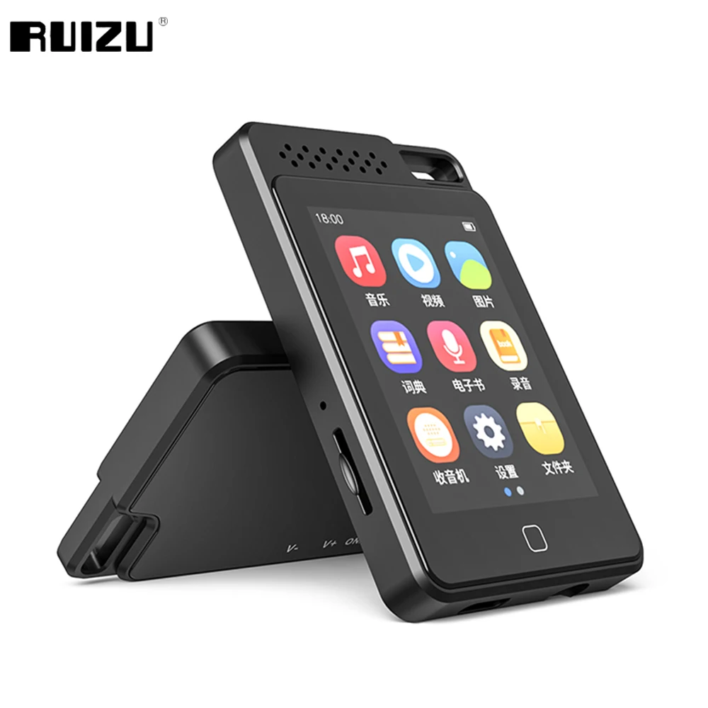 RUIZU C1 Full Touch Screen MP3 Player With Bluetooth 5.0 Audio Player Support TF Card Recording E-Book Video Speaker Walkman