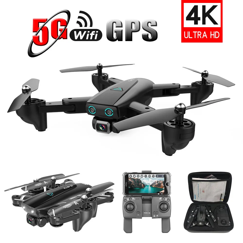 Складной профессиональный Дрон S167 с камерой 4K HD Selfie 5G GPS WiFi FPV широкоугольный