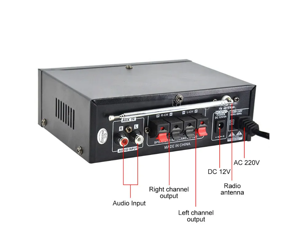 AIYIMA 12V Цифровой Мощность усилитель 2,0 канальный Авто усилители Bluetooth автомобильный усилитель Поддержка FM SD карта U диск Автомобиль дома