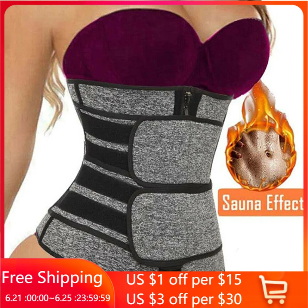 

S-3XL Neoprene Sauna Waist Trainer Corset Sweat Belt for Women Weight Loss Compression Trimmer Fitness Sweat Fat Burning belt