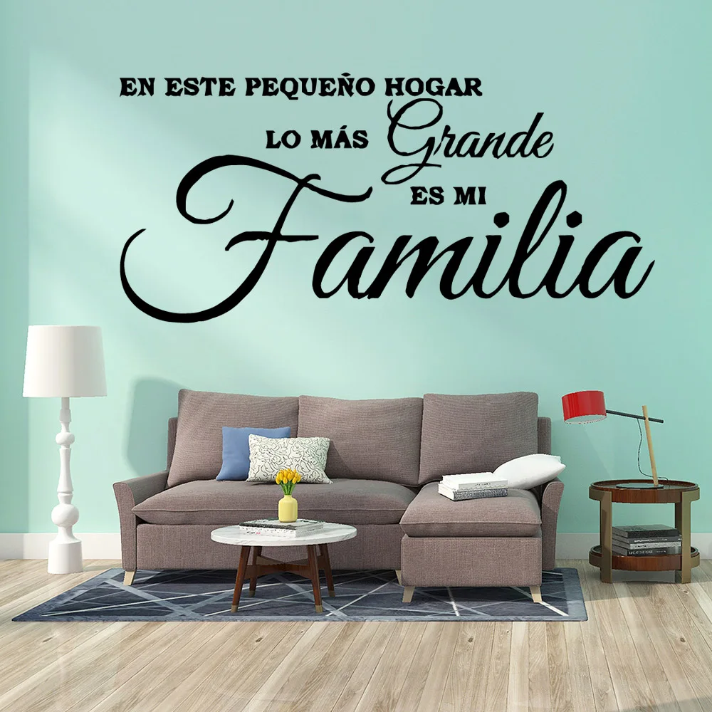 

Family Familia Phrase Pvc Wall Decals Home Decor Removable Wall Sticker Home Decoration Wallpaper