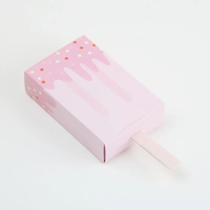 Pink Dabonas 10pcs DIY Ice Cream Candy Box Treat Children Birthday Candy Box Wedding Favors Gifts Birthday Party Supplies - Цвет: Pink