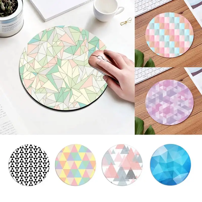 

Triangle Geometric Keyboards Mat Rubber Gaming mousepad Comfortable Round Mousepad Planet Series Mat Desktop DIY Custom desk mat