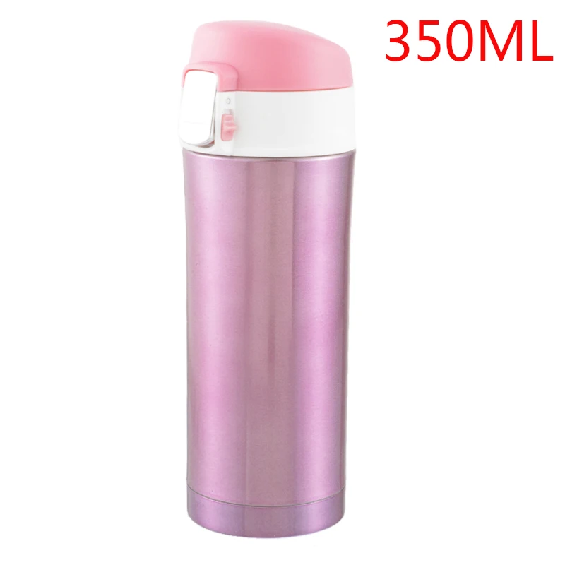 350ML pink Hoomall 350 мл Вакуумный термос из нержавеющей стали, кружка для кофе, чая, молока, портативная дорожная бутылка для напитков, Термокружка для дома и офиса - Цвет: 350ML pink