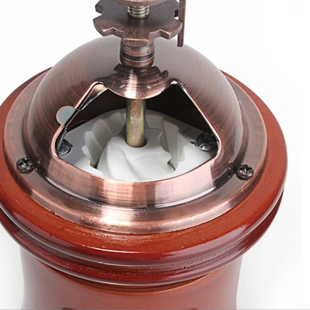 Высококачественная классическая деревянная ручная кофемолка ручной работы из