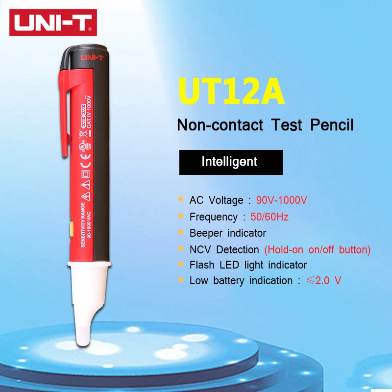 UNI-T UT12A детектор переменного напряжения Stick Electric Power LED светильник Sensor портативный