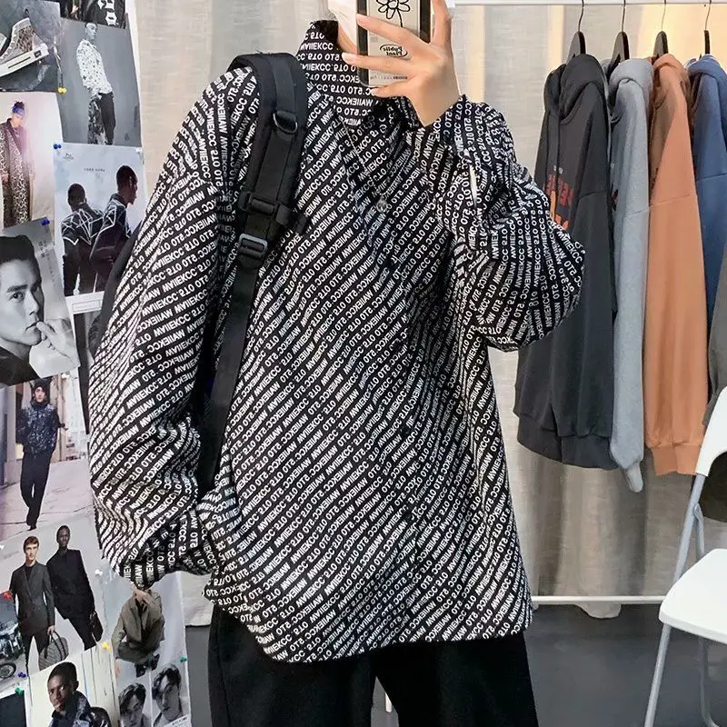 Autumn Spring Men's Shirt  Casual Long Sleeve Shirt High Quality Men Clothing  Loose Shirt Men tops Oversized Men Clothes