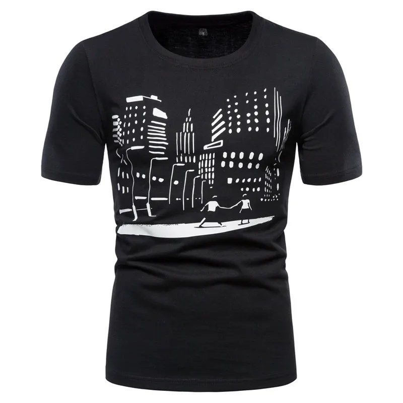 

2020 Summer New Men Tshirt Hipster Print Short Sleeve T Shirt Men Slim Fit O-neck Tee Shirt Homme Streetwear Casual T-shirt Male