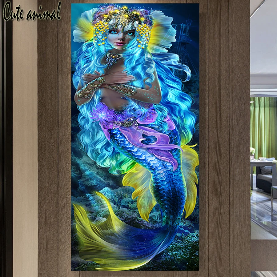 

5D DIY Diamond Painting Full Square/Round Drill"Golden Mermaid Beauty"Embroidery Cross Stitch Diamond puzzle elf,Amazing artwork