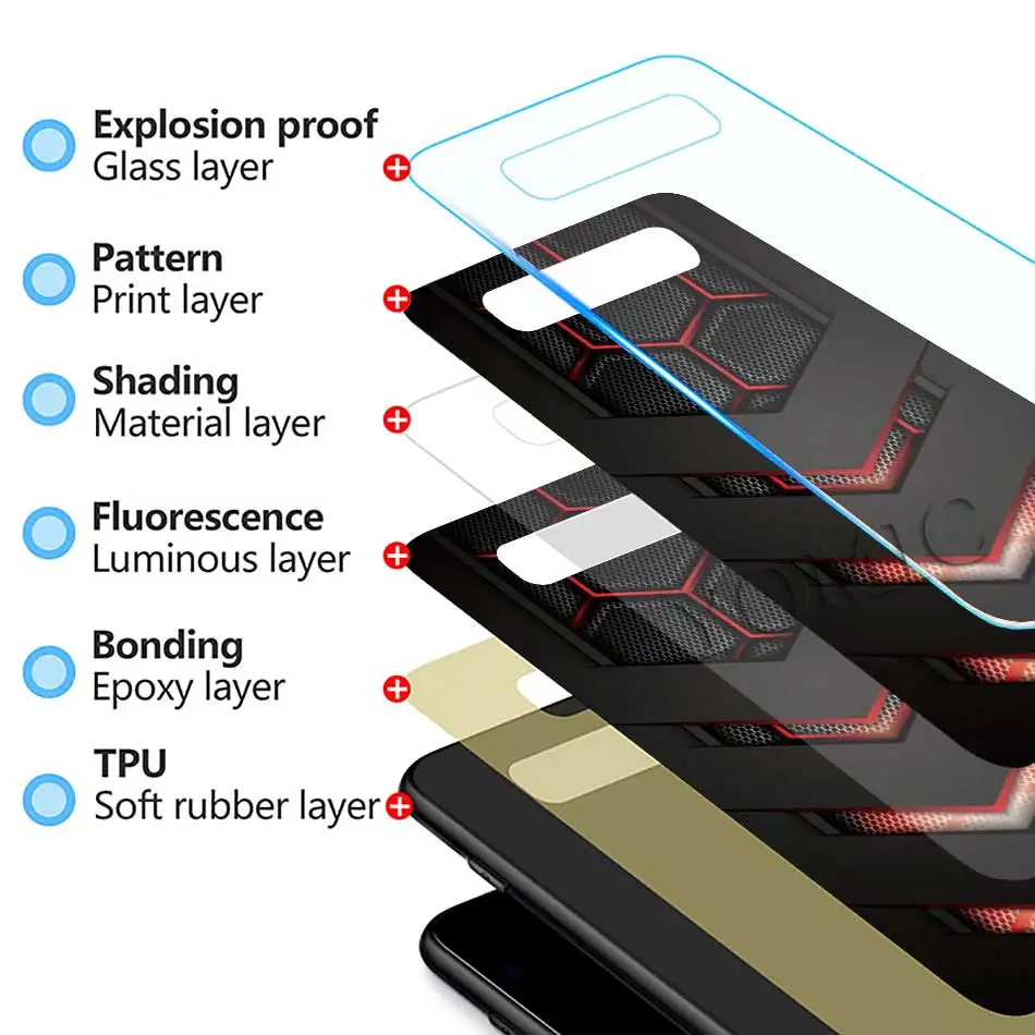 

Black Light Dark Figures Cool Glass Case for Samsung Galaxy A50 A51 5G A71 A70 A31 M31 A30 A10 A40 M51 A41 A21s A91 M30s Cover