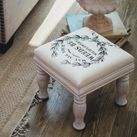 zq household stool low stool tea table solid wood living room balcony fabric shoes changing small wooden stool
