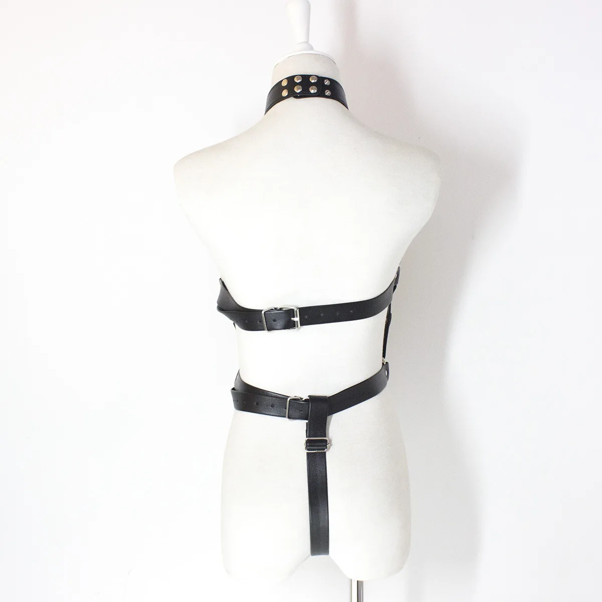 

Sexy Leather Harness Underwear Belts Bodysuit Women Straps Bra Garter Waist To Leg Body Bondage Fetish Catsuit