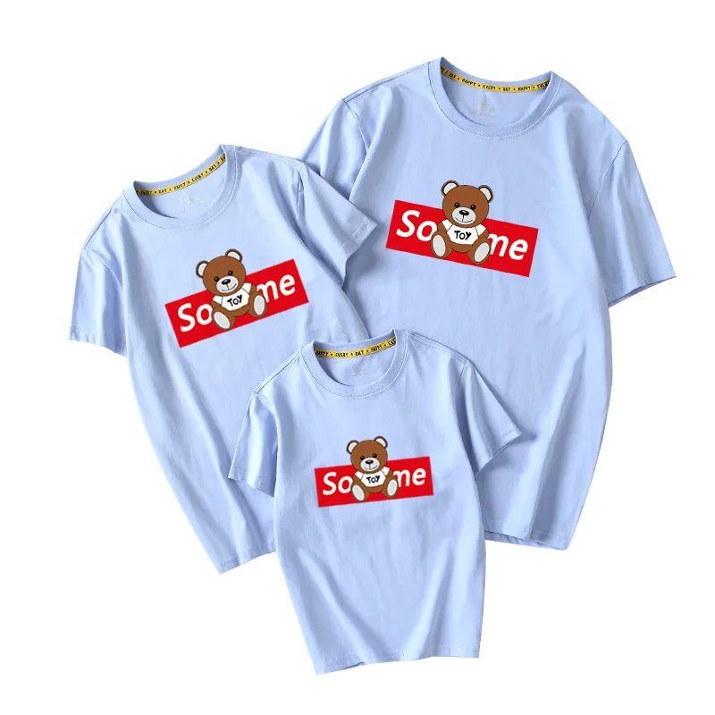 Summer Family Matching Clothing Mother Daughter T-shirt Cartoon Animals Father Son Baby Boy Girl Outfits Clothes | Мать и ребенок
