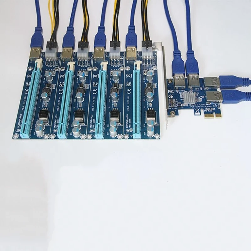 

PCIE 1 to 4 Image Adapter Card Pcie 1X to 4X16X Image 6Pin Expansion Card for Image Video Card