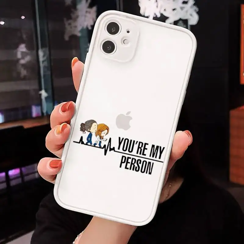 

Greys Anatomy You are my person Phone Cases Matte Transparent for iPhone 7 8 11 12 s mini pro X XS XR MAX Plus cover funda