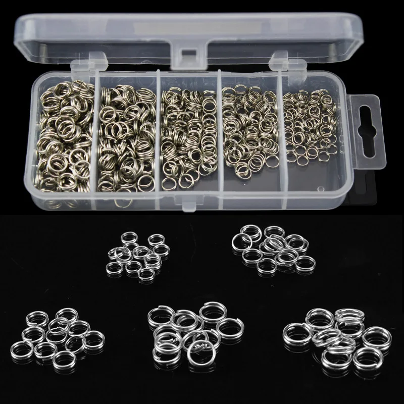 

Fishing Split Rings for Crank Hard Bait High Carbon Steel Double Loop Split Open Carp Tool Fishing Accessories Lure Set Trout