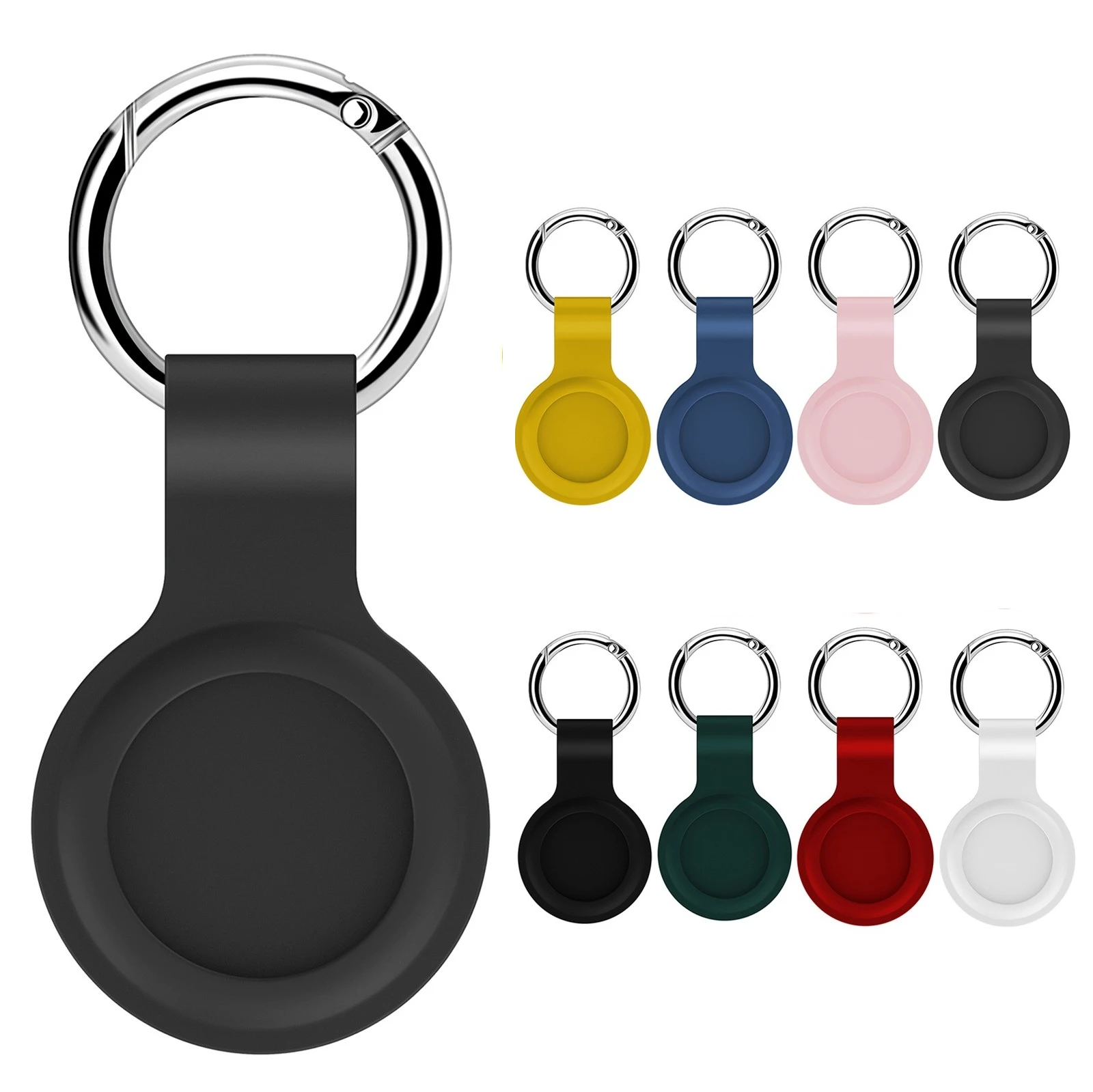 

Silicone Protective Case for Apple Airtag Locator Tracker Cover Protective Sleeve Case Full Protection Anti-lost Device Keychain