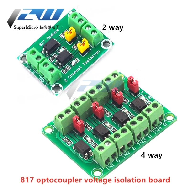 PC817 4 канальная оптопара изоляционная плата модуль адаптера преобразователя