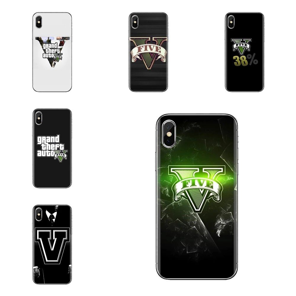 Для iPhone XS Max XR X 4 4s 5 5S 5C SE 6 6S 7 8 Plus samsung Galaxy J1 J3 J5 J7 A3 A5 Grand Theft Auto GTA логотип мягкий Чехол