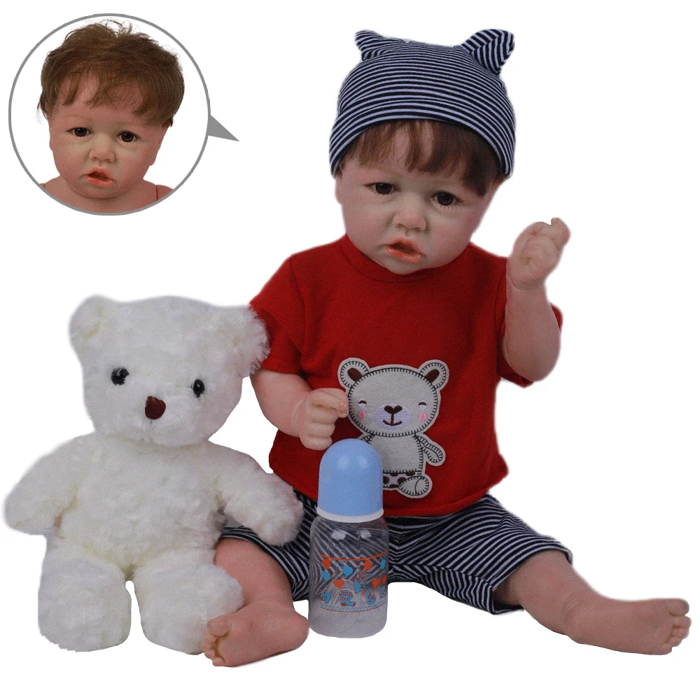 

20"50CM Soft Vinyl Body Reborn Bebe Doll Full Silicone Baby Reborn Baby Doll Kids Birthday Christmas Gift Toys for Children