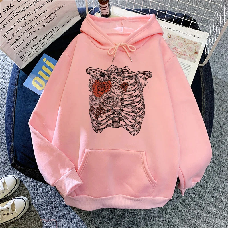 

Oversized Hoodie Sweatshirts Y2K Skeleton Goth Hoodies Women Streetwear Pullovers Sudaderas Clothes Winter Clothe Coat Plus Size