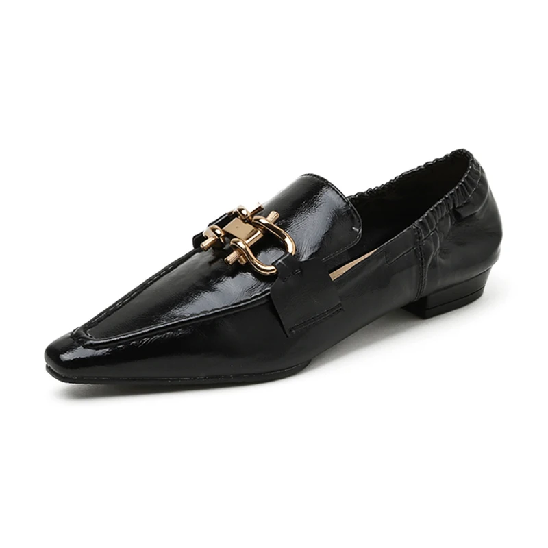 

2021 Women Flats Spring Slip On Loafers Sandals Shoes For Woman Metal Buckle Ballet Shoes Female Casual Ladies Flats Work Shoes
