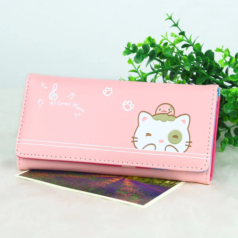 Модные женские кошельки с кошкой Дамские клатч монеты кошелек сумки для карт