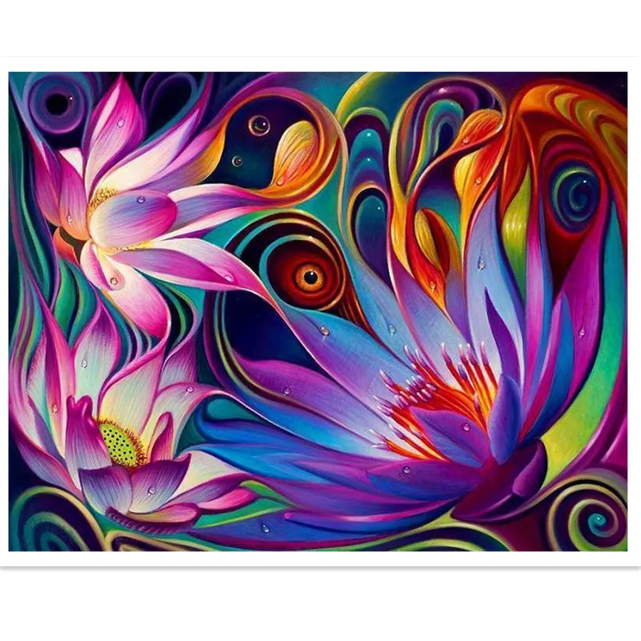 

DIY Painting By Numbers Parisian Colored flowers On Canvas Hand Painted Painting Art Gift DIY Home Decoration