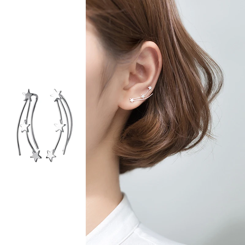 Mocanie натуральная 925 стерлингового серебра простой с принтом маленькая звезда