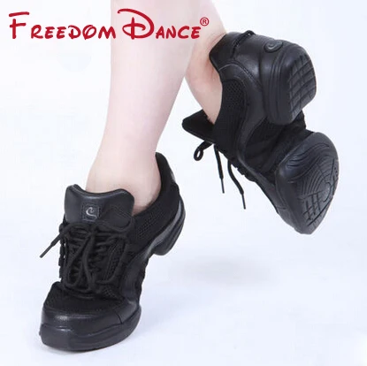 

Clearance Price Senior Sport Sneakers For Women Men Leather Lace Up Sneakers Mesh Cloth Cow Split Vamp Breath Jazz Dancing Shoes