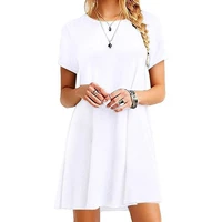 womens summer solid mini white dress vintage boho bohemian dresses beach short dress ladies summer casual sundress holiday