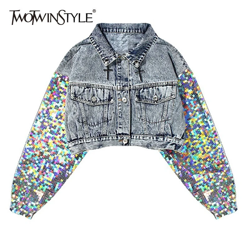 Куртка TWOTWINSTYLE с длинным рукавом и блестками | Женская одежда