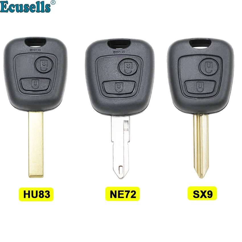 2 кнопки дистанционного ключа оболочки чехол fob для peugeot 206 307 для Citroen Berlingo Xsara Picasso с uncut HU83/NE72/SX9 лезвие
