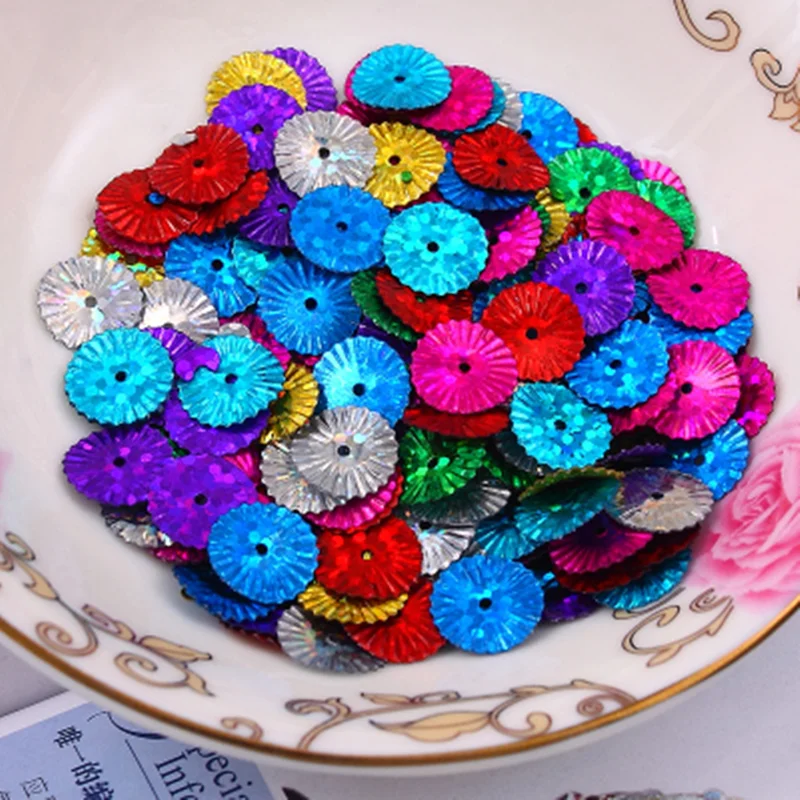 

100p 10mm Chrysanthemum Sequins Mixed Color Paillettes Sewing Wedding Craft DIY Women Garment Lentejuelas Accessories