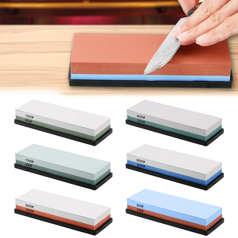 

2-IN-1 Sharpening Stones with Silicone Base Grinding Stone Knife Sharpener Honing Kit Whetstone