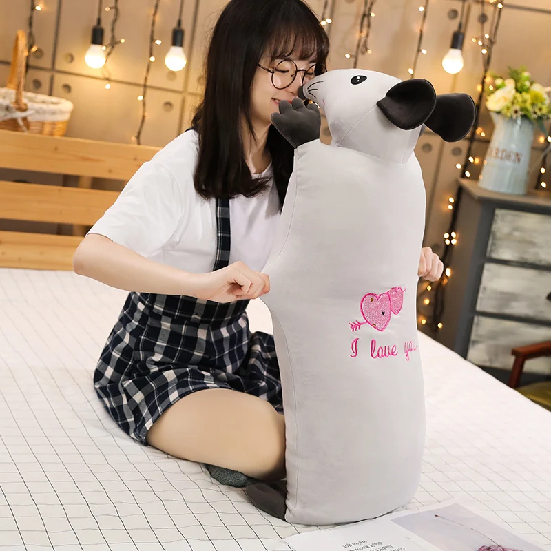 

1pc 45-95CM Cute Mouse Hand Warmer Plush Toys kawaii Stuffed Soft Animal Lying Mouse Nap Pillow for Children Kids Birthday Gifts