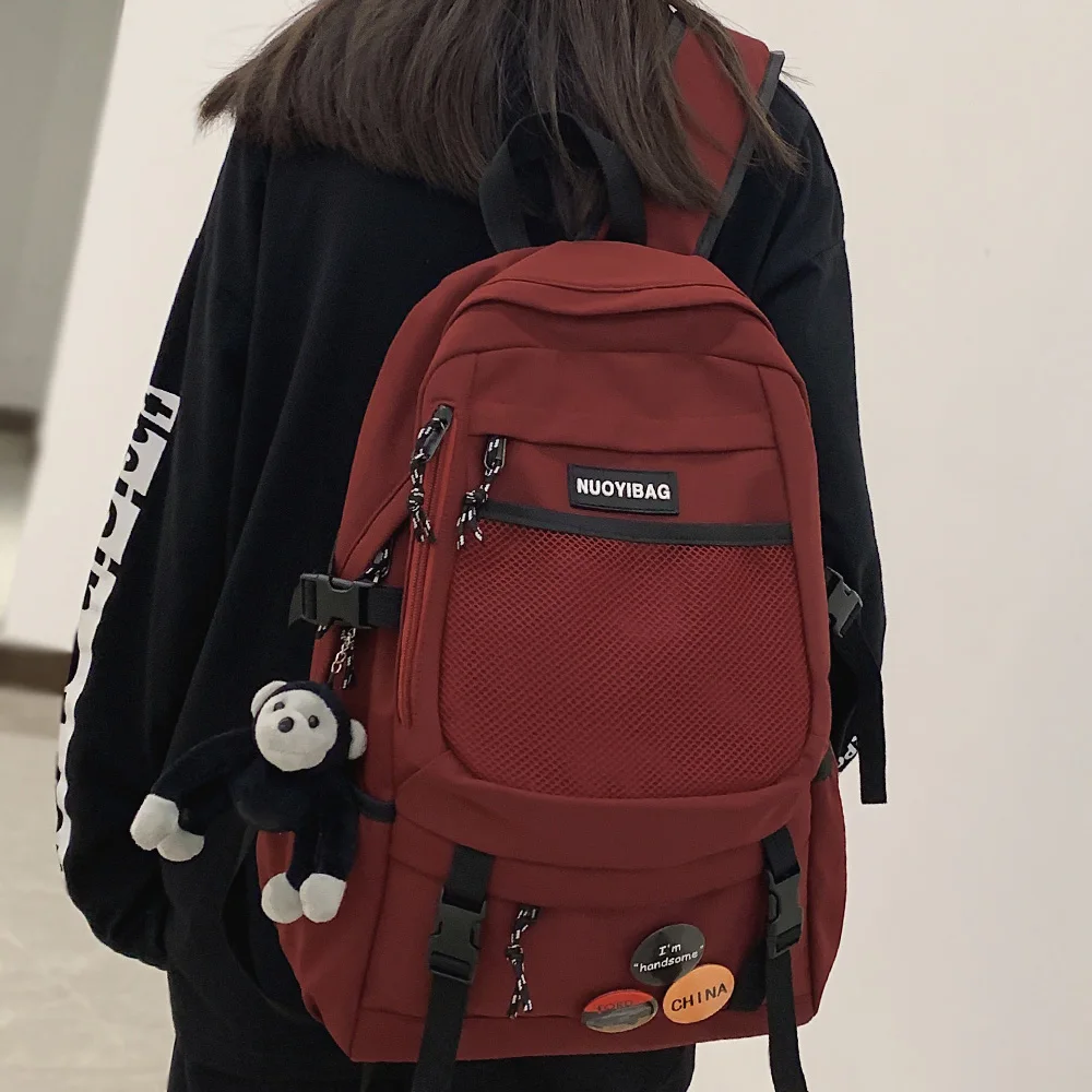 

Fashion Cool Boy Girl Mesh College Backpack Travel Female School Bag Women Men Nylon Net Backpack Ladies Laptop Cute Student Bag