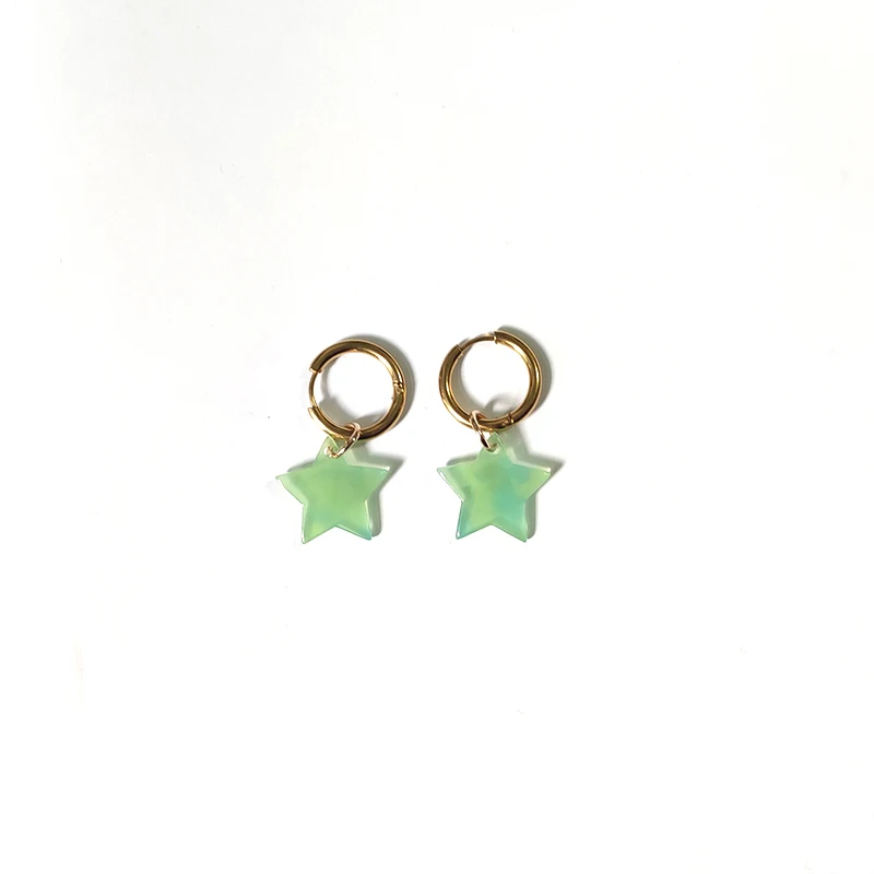 

Fashion Designs Glitter Crystal Acrylic Star Earrings Acrylic Star Earrings For Women Ear Pentagram Dangle