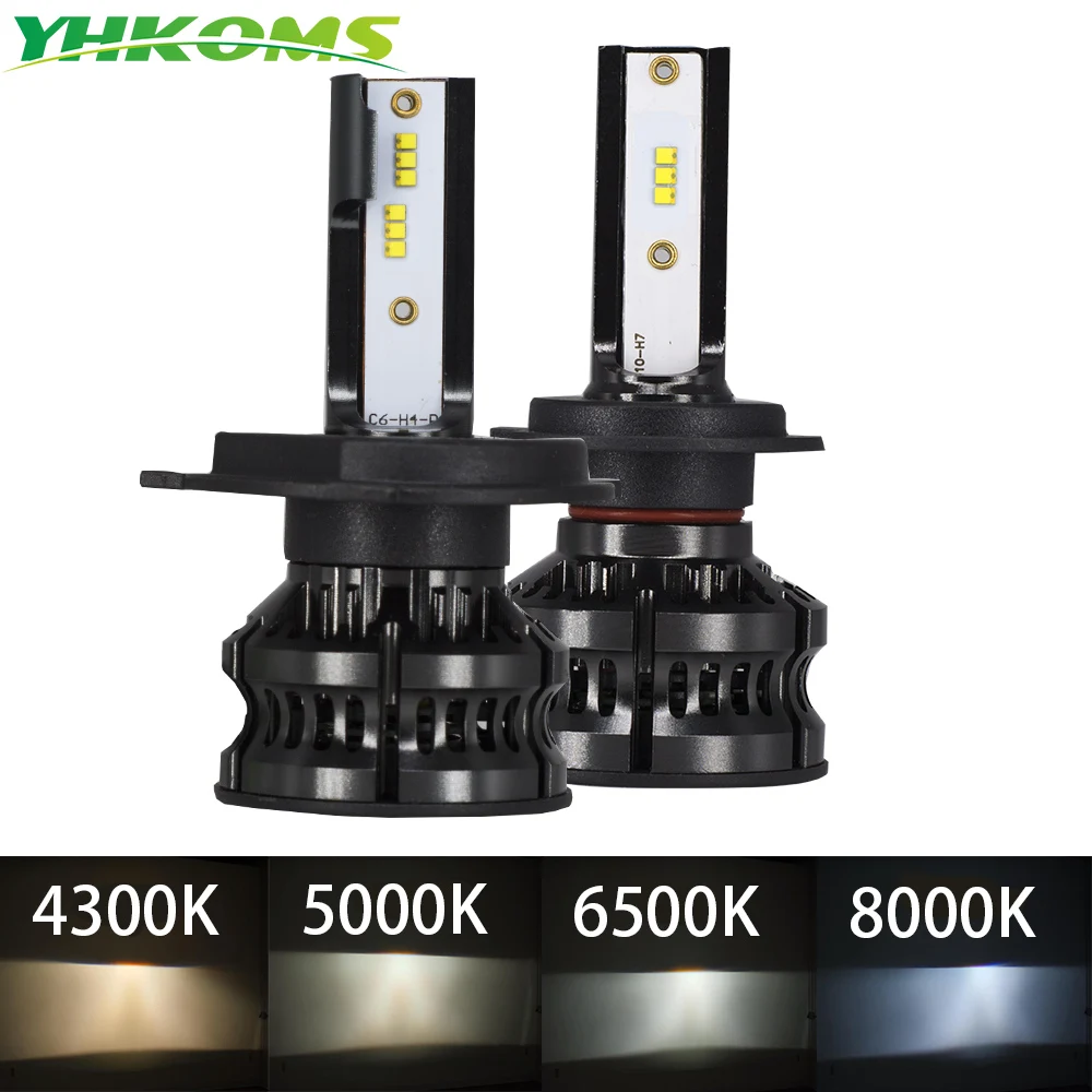 YHKOMS новый дизайн 80 Вт 16000LM H4 светодиодный H7 Автомобильный головной светильник 4300