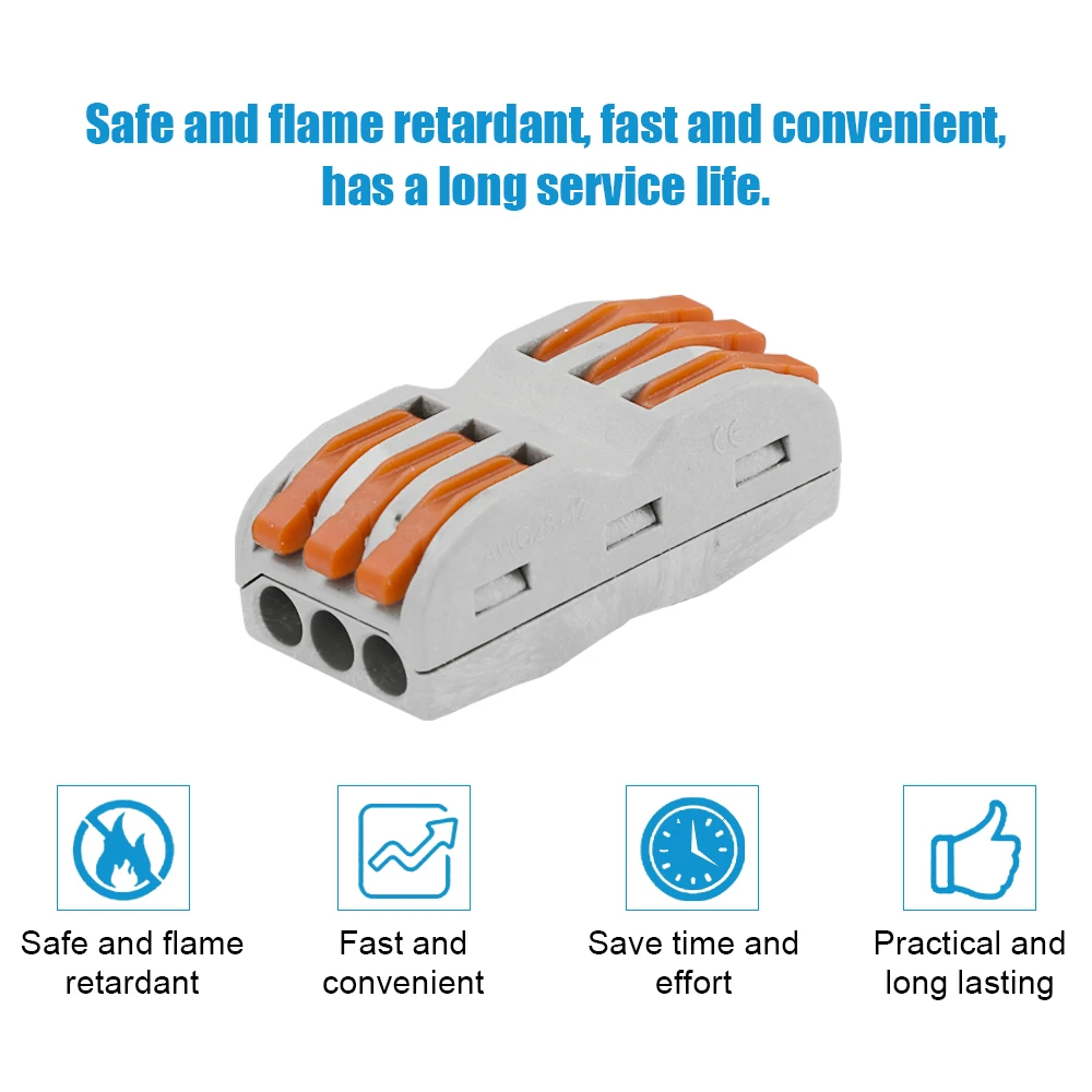 9pcs 6-Way Flame Retardant Cable Connector Box Set Universal Fast Electric Wire Connectors Kit Quick Install Terminals | Обустройство